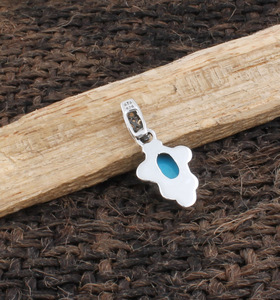 Collar Unisex de Estilo Antiguo del Suroeste con Dijes Vintage de Turquesa Natural, Plata de Ley 925 y Engaste de Bisel Plateado - Product Image 6