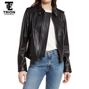 Chaqueta de Cuero para Mujer, Nueva, Elegante, Informal, de Color Sólido, Fabricada con la Mejor Calidad, Chaqueta de Cuero Genuino para Mujer - Product Image 2