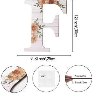 Grandi Lettere in Legno Rustico da 12 Pollici per Decorazione Murale, Lettere Grandi in Legno a Forma di Girasole, Insegne in Legno per Decorazione Domestica - Product Image 2