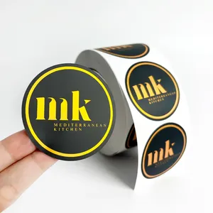 Etiquetas Adhesivas de Vinilo Impermeables Impresas Personalizadas en Rollo con Estampado Dorado y Grabado para Embalaje de Velas y Manualidades - Product Image 5