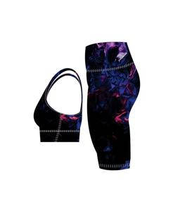Conjunto Deportivo de Yoga de 2 Piezas para Mujer, Venta al Por Mayor, Personalizado, Bra Deportivo y Pantalones Cortos de Cintura Alta, Transpirable, para Gimnasio, Fitness y Yoga - Product Image 2
