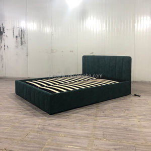 Cama King Size Contemporánea de Lujo con Plataforma Tapizada, Cabecera Alta y Almacenamiento - Product Image 1