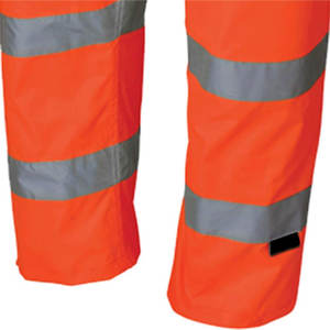 Combinaison de travail imperméable réfléchissante en PVC haute visibilité pour hommes, orange, avec capuche réfléchissante en polaire douce - Product Image 3