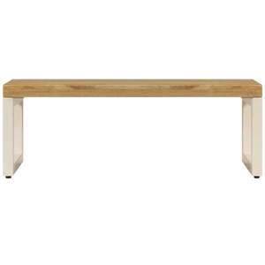 โต๊ะกาแฟไม้มะม่วงเนื้อแข็งและเหล็กสีขาว ไม้ธรรมชาติและเหล็กสีขาว - Product Image 3