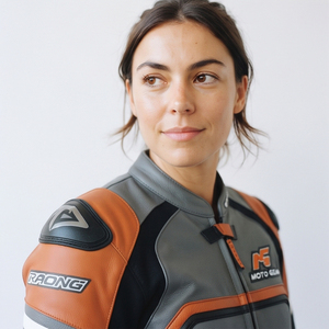 Women's Unisex Summer Printed Genuine Leather Full Sleeve <b>Racer</b> Motorcycle Biker <b>Jacket</b> with Flame-Retardant Anti-UV Protection - Product Image 6