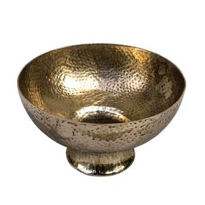 Cuenco de metal martillado hecho a mano, de alta gama, moderno y lujoso, en dos tonos, para servir. - Product Image 1