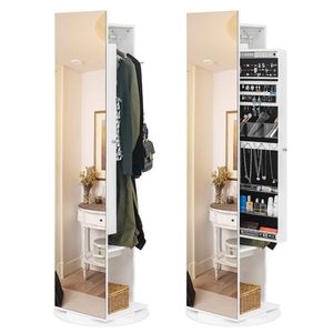 Armadio Portagioie con Specchio a Figura Intera a 360 Gradi, Grande Capacità, Organizzatore Chiudibile con Elegante Soluzione di Archiviazione - Product Image 6