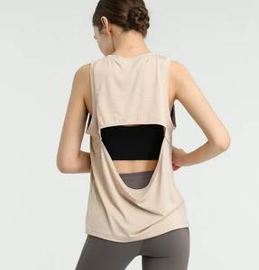 Blusa Deportiva Holgada sin Mangas para Fitness, Chaleco Deportivo Informal, Top de Punto de Secado Rápido para Yoga, Entrenamiento, Running y Deportes - Product Image 4