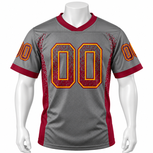 ราคาขายส่ง เสื้อเจอร์ซีย์อเมริกันฟุตบอลแบบครอปแขนยาวพิมพ์ลายแบบซับลิเมชั่นเต็มตัว สไตล์สตรีทแวร์ - Product Image 3