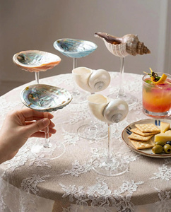 Wholesale Handmade Lightweight Reusable Easy Clean Glass Conch Shell Cocktail Glass Coastal Design Wedding <b>Beer</b> 20-100ml - Product Image 4