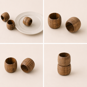 Handmade Natural Wood Napkin Rings Set for Wedding Party Decoration Dining <b>Table</b> Decor Customizable Bulk Orders Available - Product Image 5