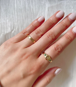 2025 Лидер продаж, 925 кольцо из стерлингового серебра с золотым покрытием, двойное кубическое циркон, октаграмма, тяжелые штампованные буквы, ювелирные изделия с бриллиантами - Product Image 5