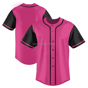 Maillots de baseball pour hommes avec votre propre logo, respirants, à séchage rapide, manches courtes, 100% polyester, pour baseball et softball - Product Image 1