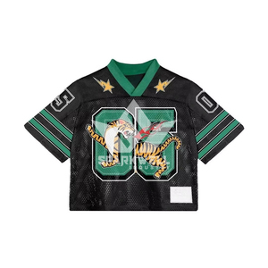 Custom White <b>Mesh</b> American Football Jersey With Number 23 Star Print V-Neck <b>Short</b> Sleeve Unisex Breathable Sport Wear - Product Image 2