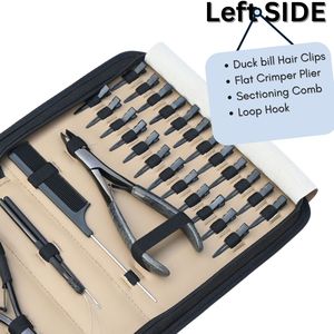 Professional Hair Extension Tool Kit Flat <b>Beads</b> Crimper Plier Tape In Plier Microbead Remover Two Hole Crimper Scissor Clips - Product Image 4