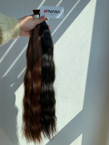 2025 Venta caliente 100% Cabello virgen vietnamita de alta calidad Natural recto 60cm Color marrón doble dibujado - Product Image 4