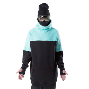 Custom Men's Extra Long Tall Hoodie Snowboarding Technical Fleece Streetwear Oversized Sweatshirt with Mask <b>Thumb</b> Hole <b>Cuffs</b> - Product Image 6