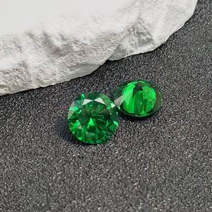 Esmeralda natural redonda facetada, corte brillante, verde medio, esmeralda suelta, varios tamaños, para joyería al por mayor - Product Image 4
