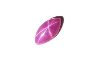 Rubis Étoilé Rose Taille Marquise 3x6 mm 1 Carat Créé en Laboratoire Poli Opaque Cabochon avec Effet Étoile à 6 Branches pour la Fabrication de Bijoux - Product Image 2
