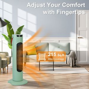 Ventilatore a Torre Oscillante e Riscaldatore 2-in-1 Smart da 2000W, per Tutte le Stagioni, con Timer 9H, Telecomando e Protezione dal Surriscaldamento - Product Image 5