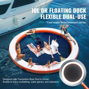 Piattaforma Galleggiante Gonfiabile da 8 Piedi e Tappetino Antiscivolo per Piscina con Rete da 5 Piedi per Mare e Occasioni di Festa - Product Image 2