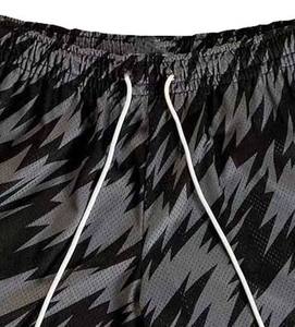 Shorts unisexes Hnz à rayures imprimées en spandex, avec cordon de serrage, taille élastique, coupe ample, pour la course à pied et la gym - Product Image 4