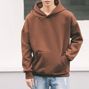 Wholesale Blank Hip Hop Oversized Custom Embroidered Logo 100% Cotton Heavy Weight Drop Shoulder <b>Man</b> <b>Hoodie</b> - Product Image 5