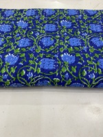 Couverture matelassée traditionnelle en coton bleu imprimé patchwork floral, cousue à la main, écologique, toutes saisons, pour mariage et maison