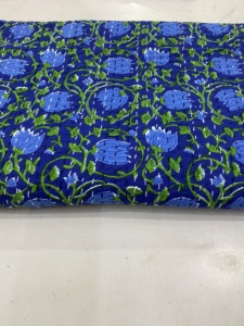 Traditional Blue Printed Patchwork Floral Cotton <b>Quilted</b> <b>Throw</b> Cover Hand-Stitched Eco-Friendly All-Season Wedding Home - Product Image 2