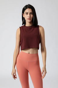 Tops Cortos de Secado Rápido para Mujer, Tops de Verano sin Mangas, Top Básico Acanalado con Impresión de Logotipo Personalizado - Product Image 6