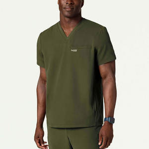 ชุดยูนิฟอร์มโรงพยาบาลผ้าคอตตอนโพลีเอสเตอร์ถักแบบไร้รอยต่อสำหรับผู้ชาย ชุดสครับขายส่งราคาถูกสำหรับผู้ชาย - Product Image 6