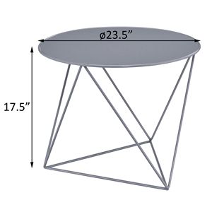 Tavolino da Caffè con Base in Metallo Grigio Geometrico - Product Image 5