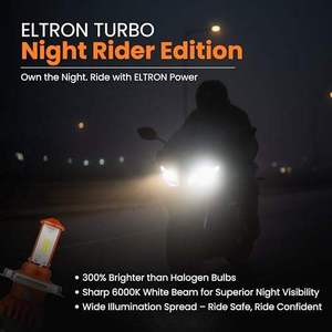 Bombilla LED para Faro Delantero ELTRON TURBO H4 con Ventilador de Refrigeración, Alimentación CC de 40W, Luz Blanca, Conversión Universal para Motocicletas, Bicicletas y Scooters - Product Image 4