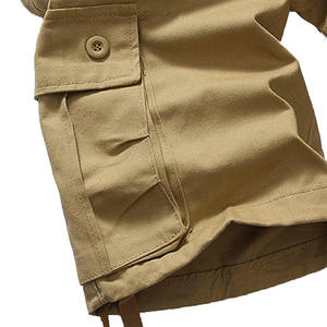 Nouveaux shorts de bain pour hommes 100% coton, mode été, couleur unie, style hip-hop, multi-poches, décontractés, capris, course à pied, respirants - Product Image 6