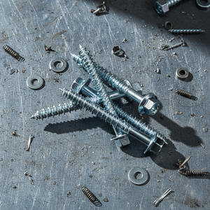 Tornillo de Cabeza Hexagonal Externa de Acero al Carbono de Alta Resistencia Clase 4, Rosca Gruesa para Madera, Métrico/Pulgadas, Chapado en Zinc Blanco/Amarillo PDC - Product Image 1