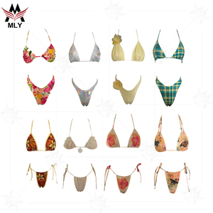 Top xếp hạng đồ bơi Nhà cung cấp phụ nữ rắn màu đồ bơi cao cắt Sexy tam giác Bikini - Product Image 4