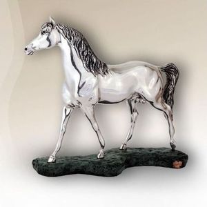 Aluminum Horse Sculpture Decorative Equestrian Accent Crafted to Inspire Elegant Residential Styling with Artistic Character - Product Image 3