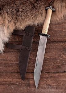 Nueva Edición de Primera Calidad: Cuchillo Vikingo Seax Forjado a Mano en Acero con Alto Contenido de Carbono, Hoja de 9 Pulgadas, Mango de Hueso, Ambidiestro, Cuchillo Corto Medieval - Product Image 2