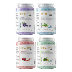 Belleza profesional Palm Foot & Body Scrub Venta caliente Spa de sal marina con pétalos secos - Product Image 1