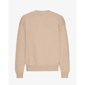 Sudadera de cuello redondo extragrande para hombre, color morado sólido, estilo minimalista, tejida en algodón, para otoño. - Product Image 5