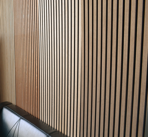 Panneau mural en bois rainuré Décoration intérieure Absorption acoustique Dos en PET MDF Acoustique Mur Acupanel - Product Image 5