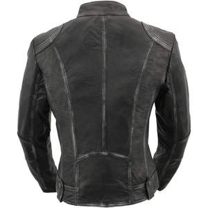 Chaqueta de Cuero de Oveja Negra para Mujer 2025, Estilo Buceo, Ropa de Moda para Motociclismo y Automovilismo - Product Image 3