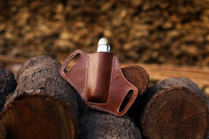 Handmade Horizontal Leather <b>Drop</b> Point Camping Knife Sheath for Fixed EDC Customizable Belt Sheath Industrial Grade Wholesale - Product Image 6