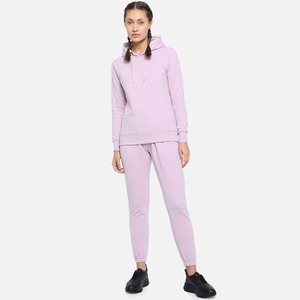 Survêtement d'hiver 2 pièces personnalisé de haute qualité pour femme, motif uni bicolore, hauts de sport, vente en gros - Product Image 1