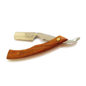 มีดโกนเหล็กกล้าไร้สนิมแบบพับได้ ใบมีดตรง สำหรับช่างตัดผม - Product Image 1