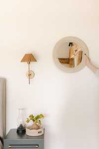 <b>Round</b> Bamboo Mirror <b>Frame</b> Handmade Rustic Style Natural Finish Circular Design Decorative Home Accent - Product Image 2