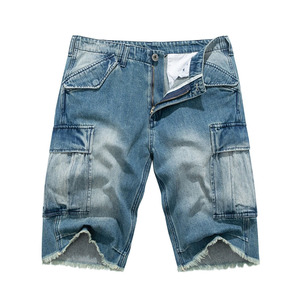 Nouveauté 2026 – Short en jean en toile de haute qualité pour homme, taille élastique, séchage rapide, sur mesure, 100 % coton, design déchiré, style urbain uni - Product Image 1