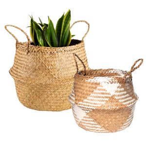 ตะกร้าสานตกแต่งทำมือ ยี่ห้อ PHU HAO เป็นมิตรกับสิ่งแวดล้อม สำหรับตกแต่งบ้าน ใส่ของเล่น จัดระเบียบห้องน้ำ ตู้เสื้อผ้า - Product Image 1