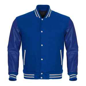 2025 Unisex Custom Logo Stand Collar Varsity <b>Jacket</b> Wholesale Cotton <b>Fleece</b> Baseball Letterman Winter Woven Fabric <b>Jacket</b> - Product Image 5