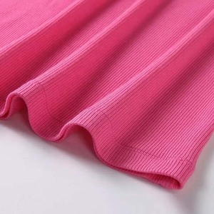 Camiseta sin mangas de punto transpirable para mujer, color sólido, cuello redondo, estilo informal, color rosa - Product Image 4